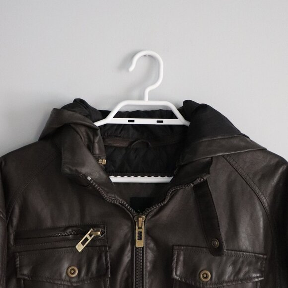 G21 Mens Brown Sz XL Hooded Full Zip Mid-Weight Lined Outdoor Pocket Jacket - Picture 4 of 15